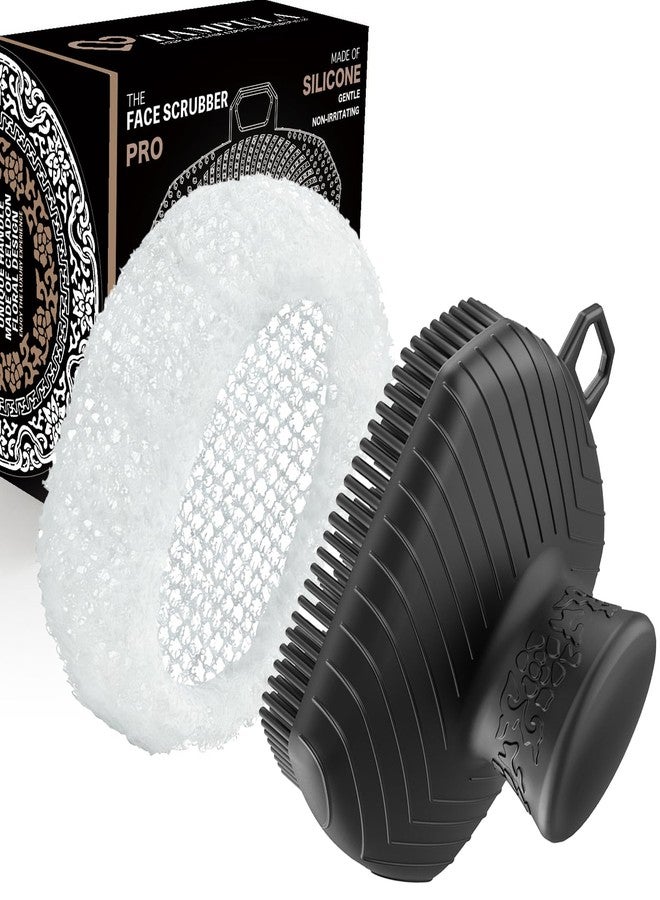 RamPula Face Scrubber & African Net, Silicone Exfoliating Brush for Men Women, Facial Cleansing Brush, Manual Waterproof Cleansing Skin Care, Blackhead Removing Pore Cleansing Massaging Face Brushes - Image 1